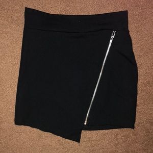 Asymmetrical Zip front mini skirt